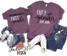 Fairy Godmother T-Shirt | Godmommy and me shirt set | Baptism Gift | Godmother SQUAD| Future Godmother shirt | mommy and me shirt set Godmother Ideas, Godmother Outfit, Fairy Shirt, Mommy And Me Shirts, Godmother Shirts, Mom Daughter Outfits, Mommy Daughter Outfits