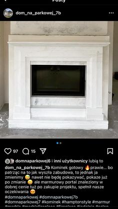 an image of a white fireplace in the middle of a room