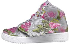 adidas Adidas JS Wings 3M 'Floral' Multi Solid Grey Sneakers/Shoes Jeremy Scott Adidas, Adidas Low, Adidas Floral, Floral Sneakers, Branded Clothing, Jeremy Scott, Grey Sneakers, Sneakers Shoes, Stylish Sneakers