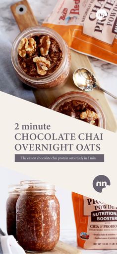 2 minute chocolate chai overnight oats