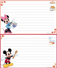 two mickey mouse lined notepads with the same character as each other, one is holding