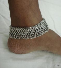 Vintage Antique tribal old silver ANKLET feet bracelet from Rajasthan India. Worn by tribal people of Rajasthan India. good flexible, Great piece for tribal style belly dance or ethnic jewellery collector.Length - 25.5 cm(10") we can adjust the length.width include bells - 3.1 cm(1.2") weight - 134 gramsmaterial - Silver & original old worn piece. Feet Bracelet, Foot Bracelet, Silver Anklet, Ankle Chain, Precious Jewels, Silver Anklets, Rajasthan India, Anklet Jewelry, Ethnic Jewelry