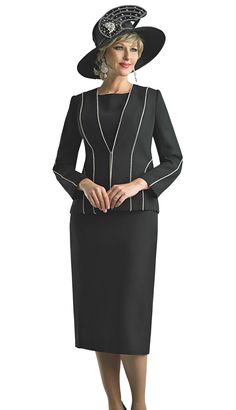 Lily and Taylor 4619 3 piece Crepe Skirt Suit Colors: Black, Ice Blue, Pink Sizes: 4, 6, 8, 10, 12, 14, 16, 18, 20, 22, 24 Matching Hat Available H377 Black H950 Ice Blue & Pink Call (469)571-3647 or email DivasDenFashion@gmail.com to purchase hat Suit Colors, Crepe Skirt, Crepe Skirts, Black Ice, Matching Hat, Skirt Suit, Ice Blue, 3 Piece, High Neck Dress