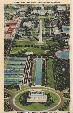 an aerial view of the capitol building and lincoln memorial