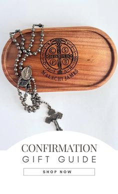 St. Benedict Catholic Baptism Ring Dish Custom Rosary Tray Oval Trinket Dish First Communion Gift for Boys Rosary Dish Gift From Godmother - Etsy Adjustable Round Rosary As Gift, Confirmation Gifts For Girls Catholic, Confirmation Gifts For Boys Catholic, Personalized Spiritual Rosary Gift, Brown Hand-strung Rosary As Gift, Catholic Baptism