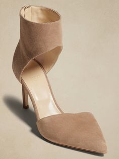 An iconic silhouette, this sculptural heel is exquisitely crafted in Italy, designed using sturdy, soft suede to create a look that will remain a wardrobe staple, season after season.  Suede leather uppers.  Lambskin leather lining.  Stiletto heel. Luxury Suede-lined Heels For Work, Luxury Suede Heels With Sculpted Heel, Sleek 4-inch Suede Heels, Sleek Suede Heels With 4-inch Heel, Luxury Open-toe Suede Heels, Suede Heels, Soft Suede, Lambskin Leather, Stiletto Heel