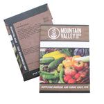 the mountain valley cookbook and recipe book are both available in two different colors, including brown