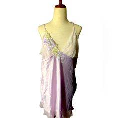 Lavender Floral Lace Chemise By Lnea Donatella. Beautiful Silky Design. This Item Is New With Tags. Please Note Small Manufacturing Defect Of Dot On Front. See Pics For Details. New With Tags! All Reasonable Offers Considered! *Colors May Appear Different On Screens. I Do My Best To Make Them Accurate* Lavender Purple Satin Lace Size Large N765 Purple V-neck Sleepwear For Bedtime, Purple Summer Nightgown For Loungewear, Spring Purple Nightgown For Bedtime, Purple Sleepwear For Wedding Night, Purple Sleepwear For Wedding Night In Summer, Summer Wedding Night Purple Sleepwear, Purple V-neck Nightgown For Loungewear, Purple V-neck Sleepwear, Purple Sleeveless Bedtime Dress