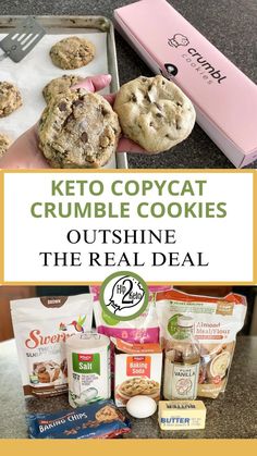 Keto Copycat Crumbl Cookies Kept Chocolate Chip Cookies, Keto Copy Cat Crumble Cookie, Keto Chewy Chocolate Chip Cookies, Keto Copycat Crumbl Cookies, Keto Butterscotch Cookies, Keto Crumble Cookie, Chewy Keto Cookies, Allulose Cookies, Keto Cowboy Cookies