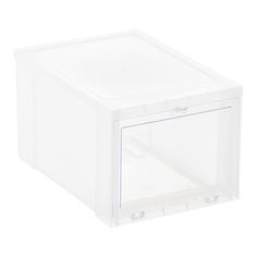 a clear plastic box with two drawers