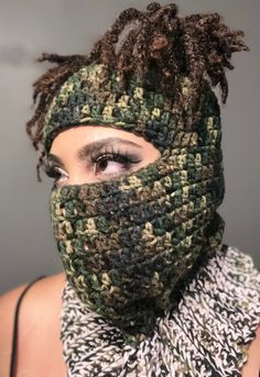 Open Balaclava is just what you need for fall and winter to keep your head warm but still wear your locs out and be cute!!  Crocheted to order! Message us for custom orders Ski Mask, Skull Cap Beanie, Skull Cap, Open Top, Fall And Winter, Your Head, Locs, Custom Orders, Skiing