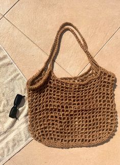 Handmade crochet rope beach bag Summer Beige Crochet Bag Made Of Yarn, Eco-friendly Macrame Straw Bag For Vacation, Summer Handwoven Crochet Bag Made Of Yarn, Casual Crochet Shoulder Bag For Beach Season, Summer Beach Crochet Macrame Bag, Summer Vacation Handwoven Crochet Bag, Casual Handwoven Crochet Bag For Beach Season, Casual Crochet Jute Bag For Vacation, Casual Jute Crochet Bag For Vacation