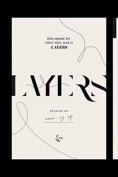 two black and white brochures with the words lyer written in cursive font