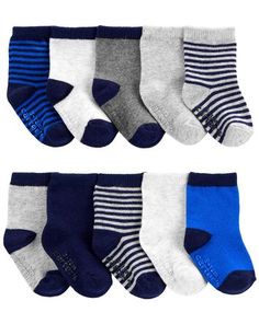 10-Pack Socks, Comfortable Socks For Winter Playtime, Comfortable Socks For Playtime In Winter, Comfortable Non-slip Socks For Playtime, Comfortable Winter Socks For Playtime, Comfortable Playtime Winter Socks, Super Soft Cotton Socks, Non-slip Cotton Socks For Playtime, Comfortable Non-slip Snug Socks, Comfortable Blue Socks For Playtime