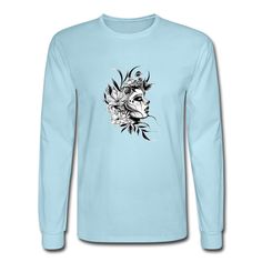 Standard weight long sleeve t-shirt for men | Brand: Fruit of the Loom | Fabric Content: 100% cotton Light Blue Long Sleeve T-shirt For Streetwear, Nap Queen, Creative Shirts, Men's Long Sleeve T-shirt, Pig Skin, Heather Black, T Shirt For Men, Collar And Cuff, Powder Blue