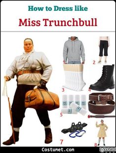 an image of how to dress like miss trunchbull