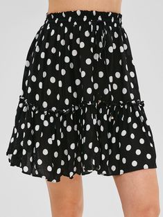 A Line Polka Dot Mini Skater Skirt  BLACK , #Ad, #Dot, #Polka, #Line, #Mini, #BLACK #Ad Skater Skirt Black, Skirt Indian, Black Skater Skirts, Mini Skater Skirt, Maxi Lace Skirt, Wrap Maxi Skirt, Polka Dot Shorts, Polka Dot Skirt, Dot Skirt