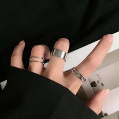 Three Cute Rings. Only One Set Available. Follow My Store. Metal Type: Zinc Alloy. Different Rings, Rings Jewelry Fashion, Geometric Ring, Finger Rings, Rings Set, Round Rings, Hand Jewelry, 가을 패션, Cool Stuff