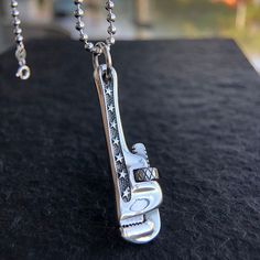 Men's Sterling Silver Pipe Wrench Necklace Silver Stainless Steel Jewelry With Custom Hardware, Silver Jewelry With Custom Hardware Gift, Silver Jewelry With Custom Hardware As Gift, Pipe Wrench, Estilo Punk, Sterling Silver Mens, Men's Jewelry, Sterling Silver Bead, Wrench