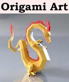 Dragon Paper Sculpture,Pre-Cut DIY Papercraft Kit,Handmade Wide Animal Figurine,3D Paper Art,Low Poly Home Decor,All Accessories Included,DIY Teens Gift (Color : Yellow) 3d Paper Art, Handcrafted Decor, Diy 3d, Dragon Head, Chinese Dragon, 3d Paper, Paper Models, Paper Sculpture