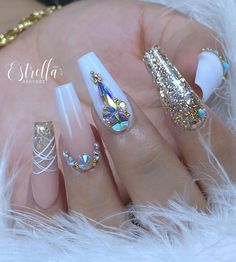 Paris Nails, Manicure Nail Designs, Finger Nail Art, Cute Nails For Fall, Swarovski Nails, Coffin Nails Long, Bling Acrylic Nails, Uñas Acrilicas, Birthday Nails