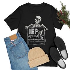 Make'm all laugh with this funny IEP Special Education Teacher shirt. Perfect gift for a Speech Therapist, Occupational Therapist, or Special Education Teacher. This is such a comfy, soft Tee with a loose fit, perfect to go with your favorite leggings. If you love Special Education shirts click here.... https://www.etsy.com/shop/NotaTypicalTeacher?ref=simple-shop-header-name&listing_id=1210561520§ion_id=37649440 SHIRT DETAILS We use Bella+ Canvas t-shirts. UNISEX sizing they are meant to have a Stick Figure Art, Education Shirts, Special Ed Teacher, Favorite Leggings, Sped Teacher, I Believe In Love, Speech Therapist, Beautiful Logos, Occupational Therapist