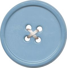 a light blue button with four holes on the front and two white buttons on the back