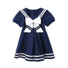 Baby Girls Sailor Dress - Little Bambini Boutique Girls Sailor Dress, Toddler Girl Dress, Nautical Dress, Baby Girl Shorts, Sailor Dress, Sailor Collar, Easter Outfit, Toddler Girl Dresses