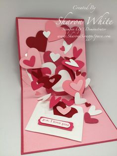 valentine's day card with hearts on it