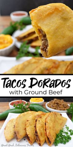 tacos dokrados with ground beef are an easy and delicious appetizer