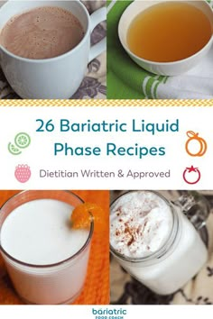 Liquid Diet Ideas, Bariatric Liquid Diet, Bariatric Sleeve Recipes, High Protein Bariatric Recipes, Full Liquid Diet, Liquid Diet Recipes, Clear Liquid Diet