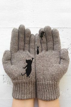 Warmest Winter Gloves, Pattern Cat, Knitted Heart, Pink Embroidery, Cotton Gloves, Wool Gloves, Knitted Gloves, Vintage Casual, Short En Jean