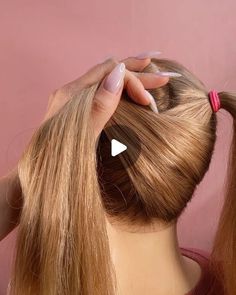 Pigtails Without A Part, Picked Up Hairstyles Simple, Braided Hair Clips Styles, Zig Zag Part Hair Braids, Pigtails For Long Hair, Half Up School Hairstyles, No Part Pigtails, Hairstyles For The Night, Easy Self Braids Tutorials