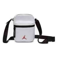 Air Jordan Airborne Festival Bag 'White' DV5363-100 White Nylon Crossbody Shoulder Bag, Modern White Bags With Logo, Casual White Shoulder Bag For Travel, White School Bag With Removable Pouch, White Logo Rectangular Shoulder Bag, White Rectangular Shoulder Bag With Logo, White Rectangular Logo Shoulder Bag, Sporty Rectangular Bag With Logo, White Crossbody Travel Bag