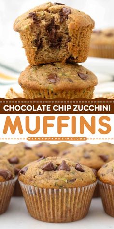 One of the best zucchini recipes for breakfast muffins! You're going to love this zucchini baked good. Moist and fluffy with a warm cinnamon flavor, these Chocolate Chip Zucchini Muffins are a perfect breakfast on the go option! Muffins Zucchini, Chocolate Chip Zucchini Muffins, Zucchini Recipes Dessert, Zucchini Chocolate, Zucchini Chocolate Chip Muffins, Chocolate Chip Zucchini Bread, Zucchini Muffin Recipes, Easy Zucchini Recipes, Chocolate Chip Muffin Recipe