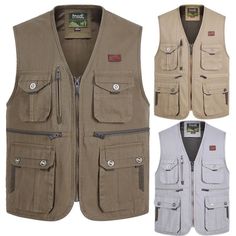 Mens Outdoor Pockets Vest Sleeveless Waistcoat Zipper Photographer Director Coat | eBay Mens Outdoor Vest, Men Waistcoat, Sleeveless Waistcoat, Pocket Vest, Outdoor Vest, Clothing Men, Brand Clothing, Fit Men, South Asia