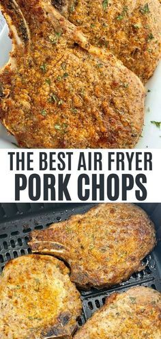 the best air fryer pork chops are on the grill and ready to be cooked