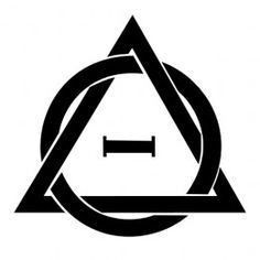 the triangle logo is shown in black and white