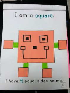 a piece of paper that says i am a square with an image of a robot on it