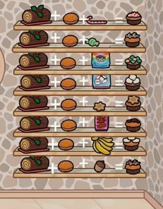 an animal themed bakery with lots of food on the shelves