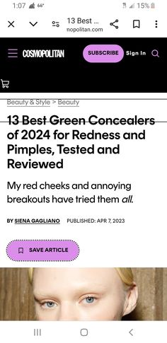 Green Concealer, Aging Makeup, Red Cheeks, Cosmopolitan, Concealer, Anti Aging, Fashion Beauty, Makeup