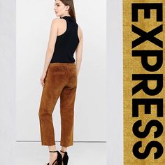 Rich Cognac 100% Genuine Suede Culottes.. Zipper And Button Closure, Two Front Slant Pockets And One Rear Hidden Pocket. Fully Lined. Suede Pants Outfit, Vintage Outfits 70s, Business Casual Wardrobe, Khaki Pants Women, High Waisted Dress Pants, Outfits 70s, What Is Fashion, Suede Pants, Suede Vest