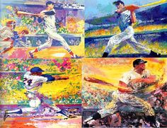 four different pictures of baseball players and their bats in the process of collages