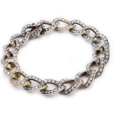 Antique rose cut diamond 925 sterling silver link chain  bracelet for women Metal: Sterling Silver Metal Purity: 925 Metal Wt:20.51 Grams Diamond Type: Natural  Diamond  Diamond Color: white  Diamond Clarity: I1-I2  Diamond Cut: Rose cut  Diamond Shape: Round  Diamond Wt: 4.90 Ctw  Product Color: Oxidized Black and Gold Rhodium Plated on Sterling Silver Silver Link Diamond Bracelet Fine Jewelry, Silver Link Diamond Bracelet, Fine Jewelry Silver Diamond Link Bracelet, White Gold Diamond Chain Link Bracelet, Fine Jewelry Silver Chain Bracelet With 17 Jewels, Formal Diamond Chain Link Bracelet, Fine Jewelry Diamond Accents Chain Bracelet In Diamond White, Diamond White Chain Bracelet With Diamond Accents, Formal Chain Bracelet With Diamond Accents