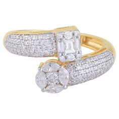 Item Code :- CN-26268 Gross Wt. :- 4.58 gm 18k Solid Yellow Gold Wt. :- 4.37 gm Natural Diamond Wt. :- 1.05 Ct. ( AVERAGE DIAMOND CLARITY SI1-SI2 & COLOR H-I ) Ring Size :- 7 US & All ring size available ✦ Sizing ..................... We can adjust most items to fit your sizing preferences. Most items can be made to any size and length. Please leave a note at checkout or contact us via 1stDibs conversation. Even after purchasing the item, you can still ask us to adjust the size or length. We wil Wedding Ring Baguette, Diamond Wrap Ring, Pave Wedding Rings, Diamond Gold Ring, Ring Baguette, Yellow Gold Wedding Ring, Round Diamond Ring, Gold Wedding Ring, Yellow Gold Jewelry