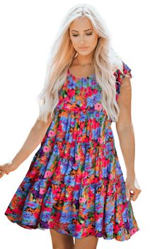 This cute mini dress is great for romantic dates or a fun day out on vacation Perfect for that balmy summertime with its short sleeves and flowing fit The eye-catching floral design and ruffled details add a playful touch to your outfit Soft and comfortable fabric makes it a pleasure to wear all day long Size Chart (CM) Sizes Bust Waist Shoulder Sleeve_Length Length Relax Relax Relax Relax Relax S 90 94 34.5 7.7 85 M 96 100 36 8 87 L 102 106 37.5 8.3 89 XL 110 114 39.7 8.6 91 Elasticity None Siz Cute Ruffled Mini Dress For Beach, Cute Ruffled Mini Dress For The Beach, Cute Ruffle Hem Mini Dress For Beach, Cute Mini Beach Dress With Ruffle Hem, Cute Mini Dress With Ruffle Hem For Beach, Multicolor Floral Mini Dress For Vacation, Multicolor Mini Floral Dress For Vacation, Multicolor Short Sleeve Floral Dress For Summer, Short Sleeve Multicolor Floral Dress For Summer