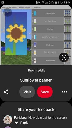 the app is showing how to use sunflowers in minecraft and other games