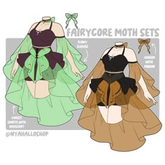 two paper dolls are shown in different outfits