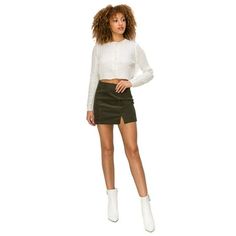 Stay comfortable with style all day long in these casual mini skirts. This comes in a lightweight, breathable material that keeps you fresh and sweat-free in hot weather. High quality linen blend fabric feels soft, cool, refreshing, and smooth on the skin. Made to let you move freely and comfortably, these durable stretch bottoms will last through multiple washes and wears for many years down the line. Its the perfect casual skirts to wear in the warm summertime season. Size: M.  Color: Green. Casual Lined Mini Skirt, Casual Short Lined Mini Skirt, Trendy Short Mini Skirt For Fall, Fall Mini Skirt Lined Shorts, Trendy Short Fall Skirt, Fall Mini Lined Skirt Shorts, Casual Short Mini Skirt For Day Out, Trendy Mini Skirt For Day Out, Casual Mini Lined Skirt