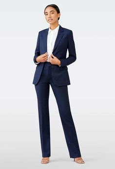 Navy Suit Women, Blue Suit Women, Womens Navy Suit, Navy Blue Office, Gray Suits, Suits Black, Formal Fashion Women, Dark Blue Suit, Corporate Women